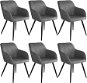 6× Stoličky Marilyn Stoff, sivo-čierna - Jedálenská stolička