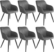 6× Stoličky Marilyn Stoff, sivo-čierna - Jedálenská stolička