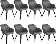 8× Stoličky Marilyn Stoff, sivo-čierna - Jedálenská stolička