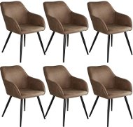 6× Stoličky Marilyn Stoff, hnedo-čierna - Jedálenská stolička