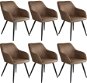 6× Židle Marilyn Stoff, hnědo, černá - Jídelní židle