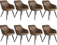 8× Stoličky Marilyn Stoff, hnedo-čierna - Jedálenská stolička