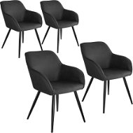 4× Stolička Marilyn Stoff, antracit/čierna - Jedálenská stolička