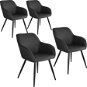 4× Stolička Marilyn Stoff, antracit/čierna - Jedálenská stolička