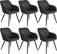 6× Stoličky Marilyn Stoff, antracit-čierna - Jedálenská stolička