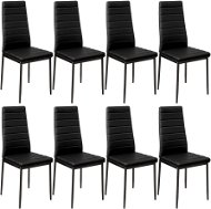 8× Jídelní židle, syntetická kůže, černá - Jídelní židle