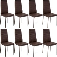 8× Jedálenská stolička, syntetická koža, hnedá - Jedálenská stolička