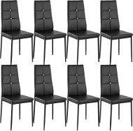 8× Jedálenská stolička, ozdobné kamienky, čierna - Jedálenská stolička
