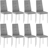 8× Jedálenská stolička, ozdobné kamienky, sivá - Jedálenská stolička