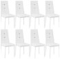 8× Jídelní židle, ozdobné kamínky, bílá - Jídelní židle