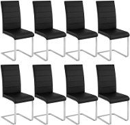 8× Houpací židle, umělá kůže, černá - Jídelní židle