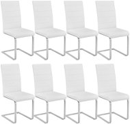 8× Houpací židle, umělá kůže, bílá - Jídelní židle