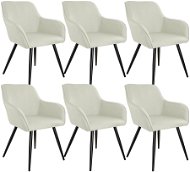 6× Stoličky Marilyn ľanový vzhľad, krémová/čierna - Jedálenská stolička