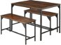Sestava stolu a laviček Bolton 2+1 Industrial tmavé dřevo - Dining Set