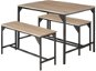 Sestava stolu a laviček Bolton 2+1 Industrial světlé dřevo, dub Sonoma - Jídelní set