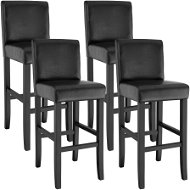 4 Barové židle dřevěné černé - Barová židle