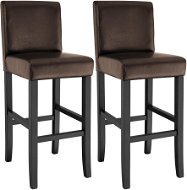 2 Barové židle dřevěné hnědé - Barová židle