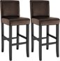 2 Barové stoličky drevené hnedé - Barová stolička