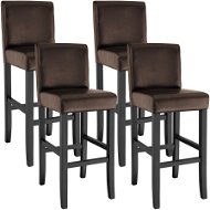 4 Barové židle dřevěné hnědé - Barová židle