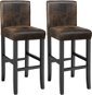 2 Barové stoličky drevené vintage hnedé - Barová stolička