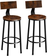 2 Barové židle Poole Industrial tmavé dřevo - Barová židle