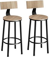 2 Barové stoličky Poole Industrial svetlé drevo, dub Sonoma - Barová stolička