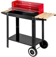 Grilovací vozík na dřevěné uhlí černý/červený - Gril
