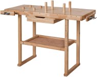 Dílenský stůl Ponk1 dřevěný se svěráky hnědý - Pracovní stůl