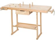 Dielenský stôl Ponk2 drevený so sverákmi hnedý - Pracovný stôl