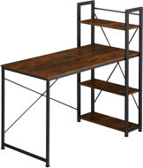 Tectake Počítačový stůl Hershey s integrovanou policí 122×61×120cm, Industrial tmavé dřevo - Desk