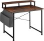 Tectake Písací stôl s policou a látkovým úložným boxom, Industrial tmavé drevo,120 cm - Písací stôl