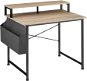 Tectake Písací stôl s policou a látkovým úložným boxom, Industrial svetlé drevo, dub Sonoma,120 cm - Písací stôl