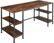 Tectake Počítačový stůl Stoke 137×55×75cm, Industrial tmavé dřevo - Psací stůl