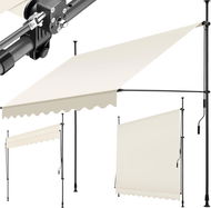Tectake Upínací markýza s ruční klikou, výškově nastavitelná 250 × 180 cm, béžová - Markýza