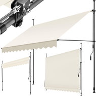 Tectake Upínací markýza s ruční klikou, výškově nastavitelná 300 × 180 cm, béžová - Awning