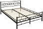 Kovová postel dvoulůžková včetně lamelových roštů - 200 × 140 cm,černá - Postel