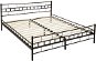 Postel Kovová postel dvoulůžková včetně lamelových roštů - 200 × 180 cm,černá - Postel