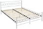 Kovová postel dvoulůžková včetně lamelových roštů - 200 × 140 cm,bílá - Postel