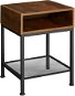 Noční stolek Harlow 40,5x40,5x52,5cm - Industrial tmavé dřevo - Noční stolek