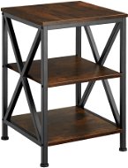 Odkladací stolík Tectake Odkladací stolík Nottingham 40,5 × 40,5 × 60,5 cm, Industrial tmavé drevo - Odkládací stolek