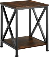 Tectake Odkladací stolík Carlton 40,5 × 40,5 × 52,5 cm, Industrial tmavé drevo - Odkladací stolík