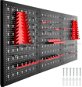 Tectake Děrovaná stěna s 25 háčky a držáky 120×2×60cm, černá/červená - Organizér na nářadí