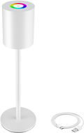 TecTake Retro stolní lampa Corly, LED, 7 světelných barev, stmívatelná, bílá - Stolní lampa
