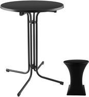 TECTAKE Zahradní stůl Eren, skládací, s potahem, 90 cm, černý - Zahradní stůl