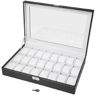 Tectake Box na hodinky s 24 priehradkami vr. kľúče – biela - Krabička na šperky