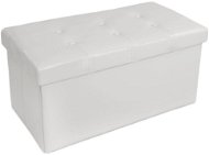 Box skladací s úložným priestorom 80 × 40 × 40 cm, biely - Taburetka