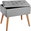 Ranya upholstered bench, linen look with storage, light grey