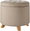 Suna upholstered stool, linen look with storage space, sand