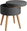 Upholstered stool, linen look with storage space, dark grey