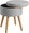 Upholstered Stool, linen look with storage space, light grey